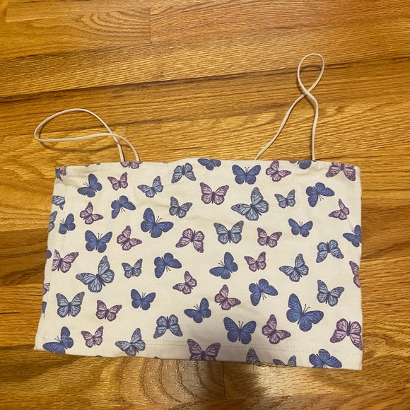 Aeropostale Butterfly Print Bandeu Cami top - Purple and Blue - Picture 1 of 7